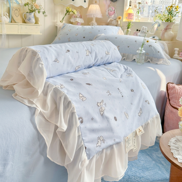 91家纺网 家纺一手货源 找家纺 （总）港岛妹妹 2026新款雪纺花边夏被夏凉被空调被