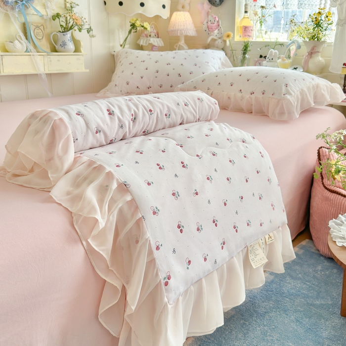 91家纺网 家纺一手货源 找家纺 （总）港岛妹妹 2026新款雪纺花边夏被夏凉被空调被