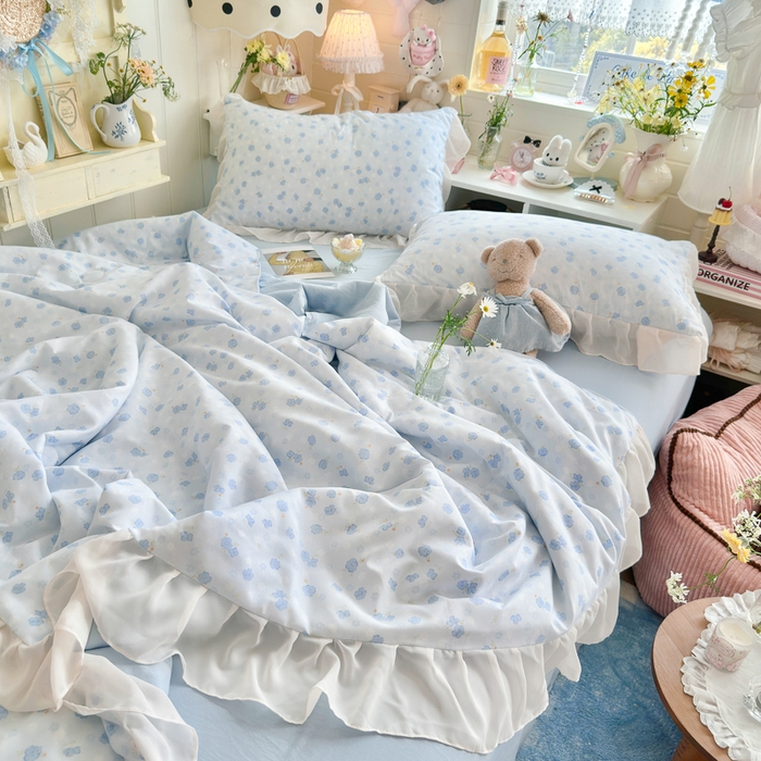 91家纺网 家纺一手货源 找家纺 港岛妹妹 2026新款雪纺花边夏被夏凉被空调被 粉黛-浅蓝