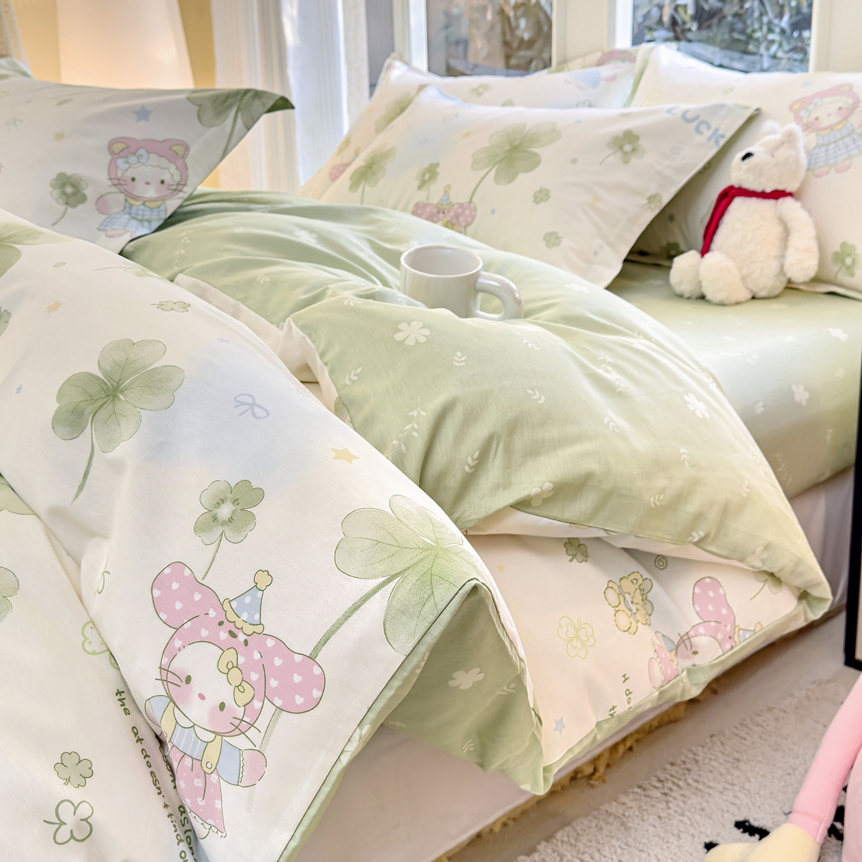 91家纺网 家纺一手货源 找家纺 （总）洺兰家居 2026新款全棉纯棉13070小清新印花四件套