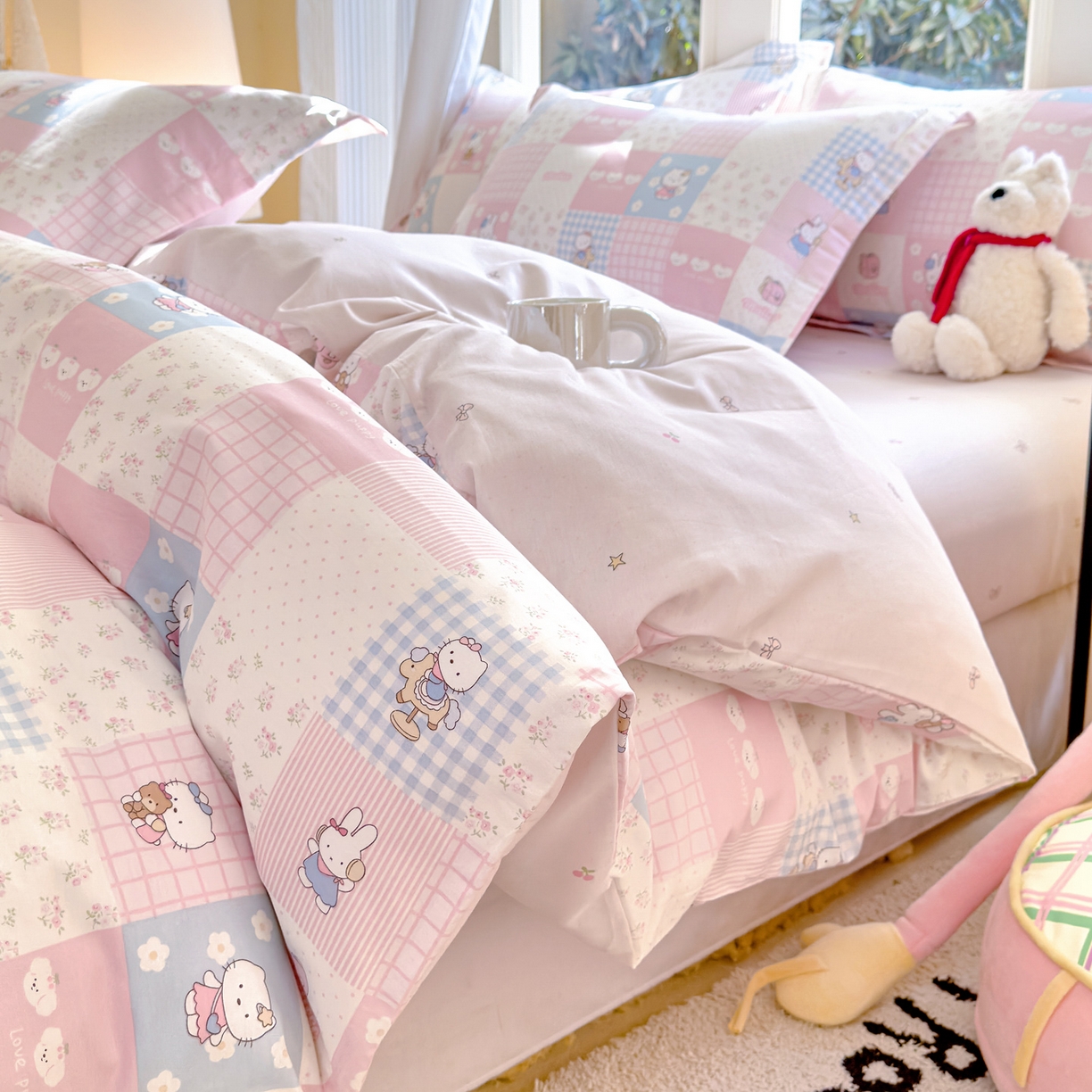 91家纺网 家纺一手货源 找家纺 （总）洺兰家居 2026新款全棉纯棉13070小清新印花四件套