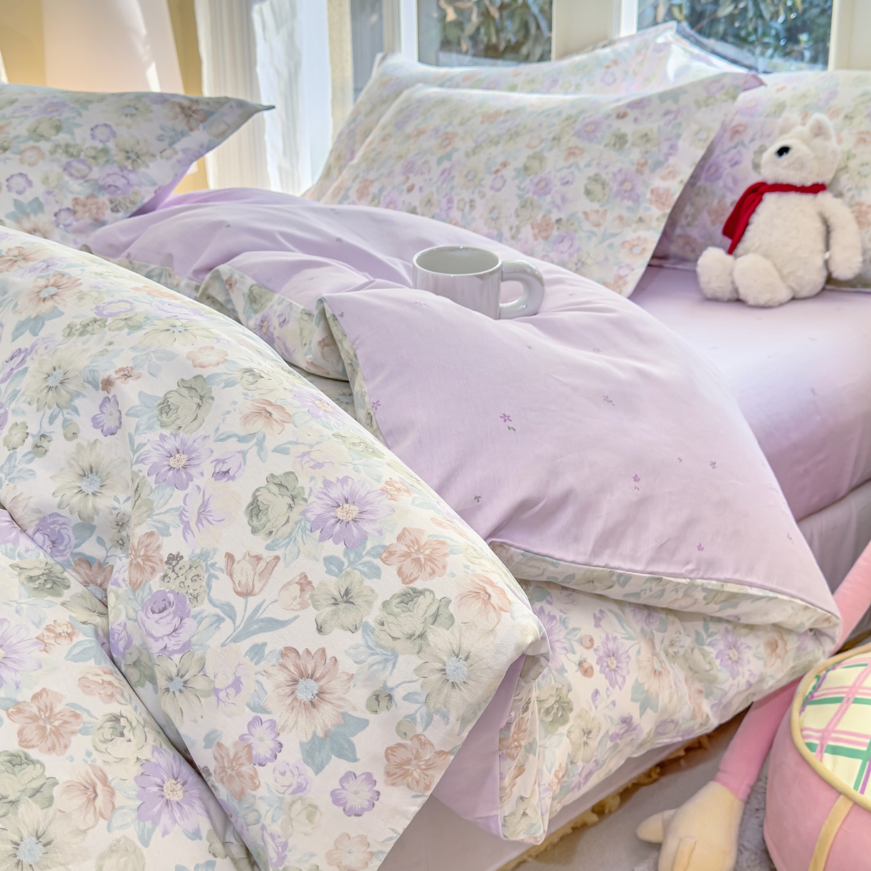 91家纺网 家纺一手货源 找家纺 （总）洺兰家居 2026新款全棉纯棉13070小清新印花四件套