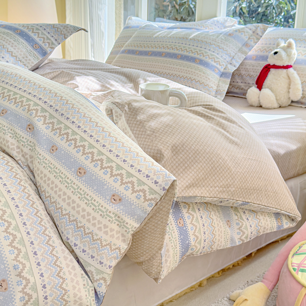 91家纺网 家纺一手货源 找家纺 （总）洺兰家居 2026新款全棉纯棉13070小清新印花四件套