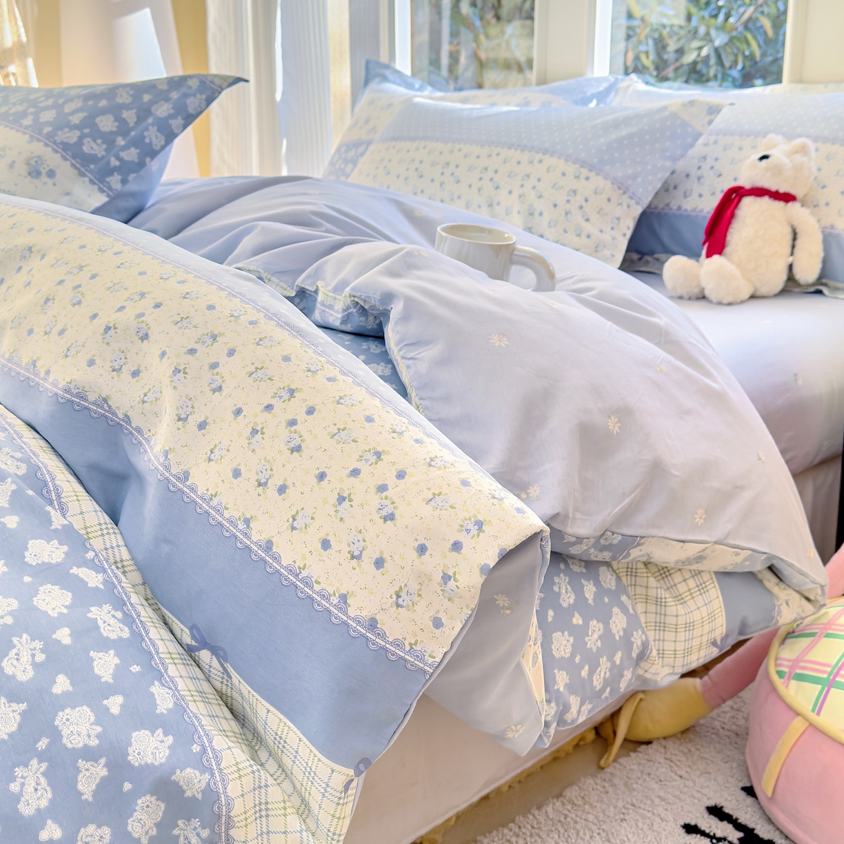 91家纺网 家纺一手货源 找家纺 （总）洺兰家居 2026新款全棉纯棉13070小清新印花四件套