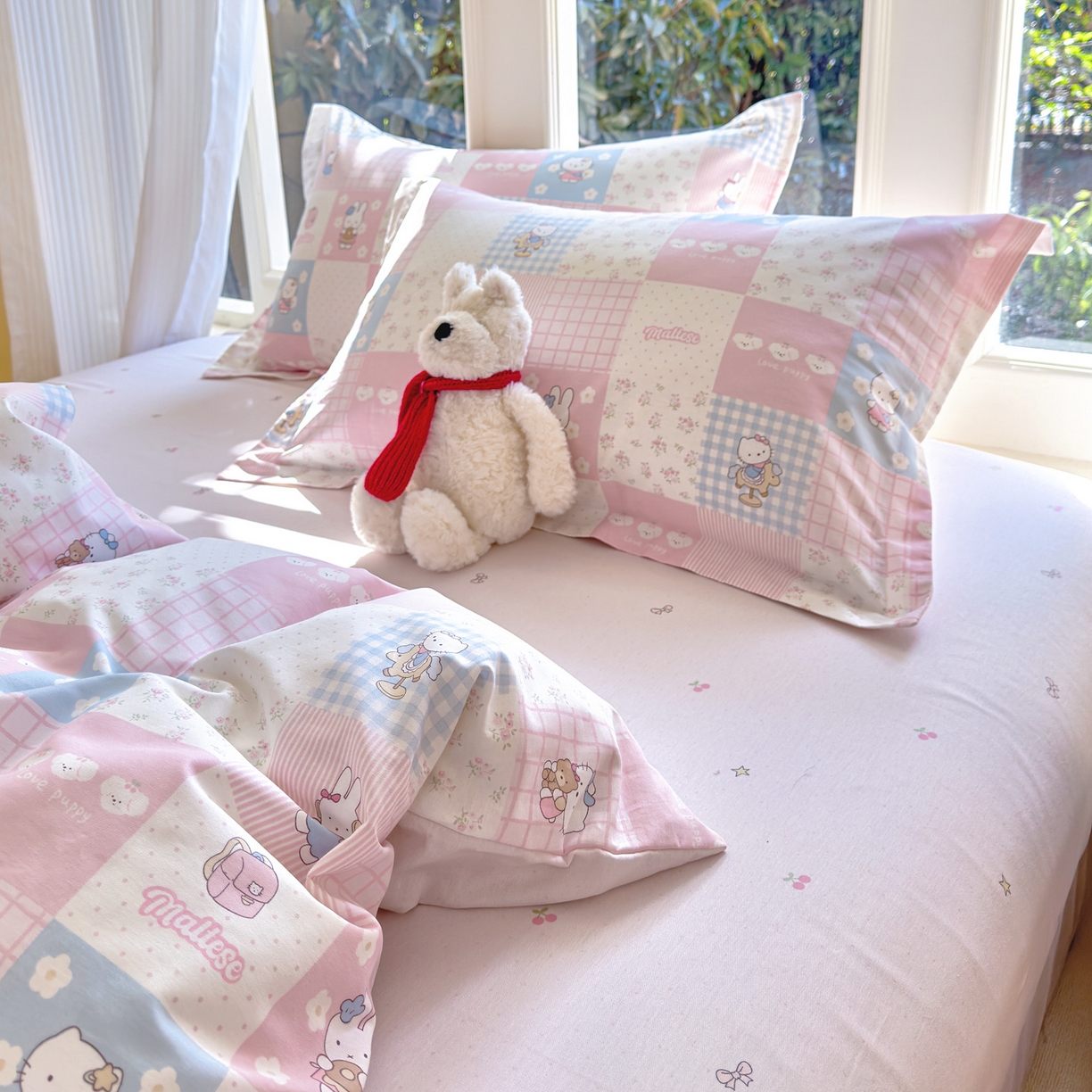 91家纺网 家纺一手货源 找家纺 洺兰家居 2026新款全棉纯棉13070小清新印花四件套 迷你小屋