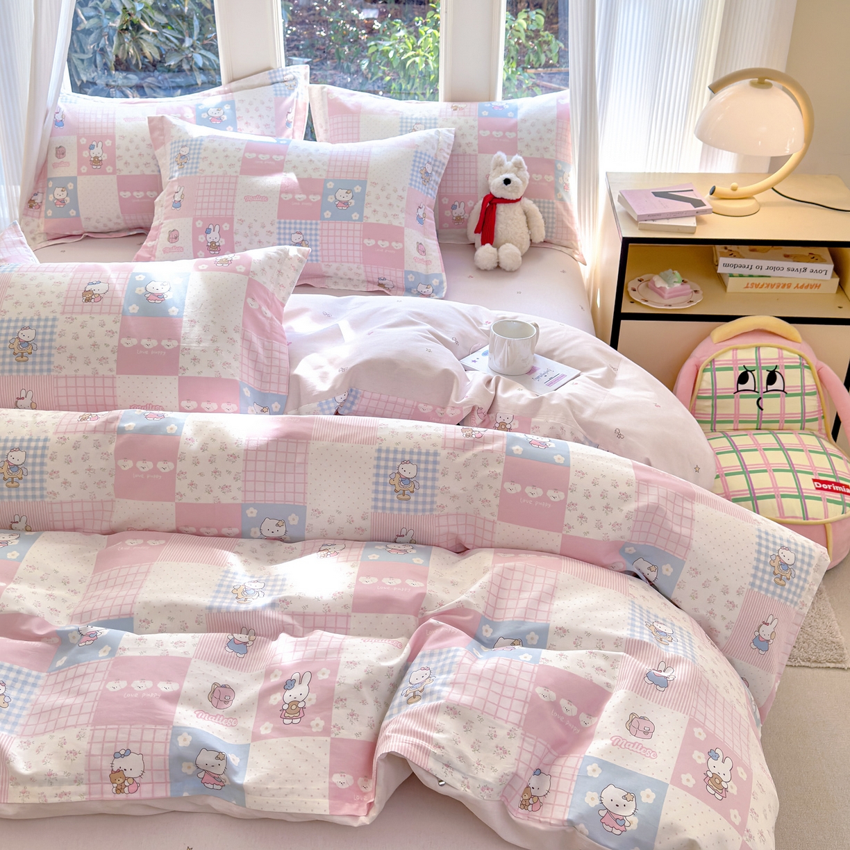 91家纺网 家纺一手货源 找家纺 洺兰家居 2026新款全棉纯棉13070小清新印花四件套 迷你小屋