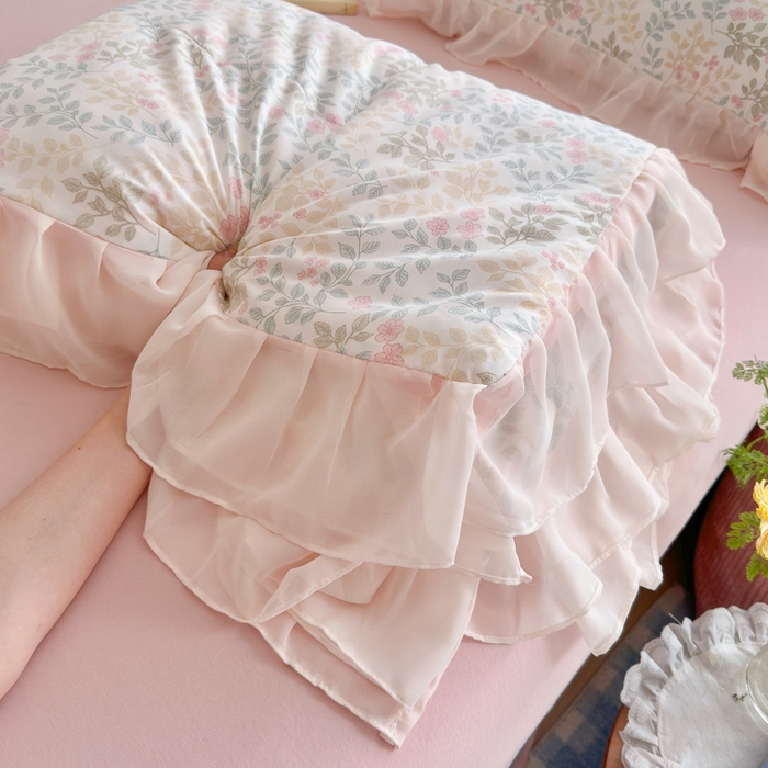 91家纺网 家纺一手货源 找家纺 港岛妹妹 2026新款雪纺花边夏被夏凉被空调被 迷雾