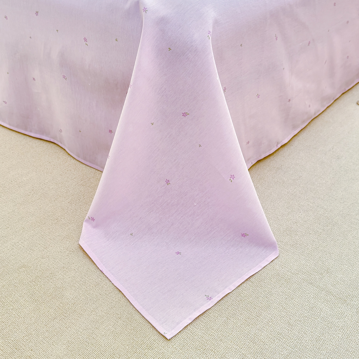 91家纺网 家纺一手货源 找家纺 洺兰家居 2026新款全棉纯棉13070小清新印花四件套 栀子花