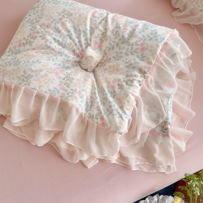 91家纺网 家纺一手货源 找家纺 港岛妹妹 2026新款雪纺花边夏被夏凉被空调被 迷雾