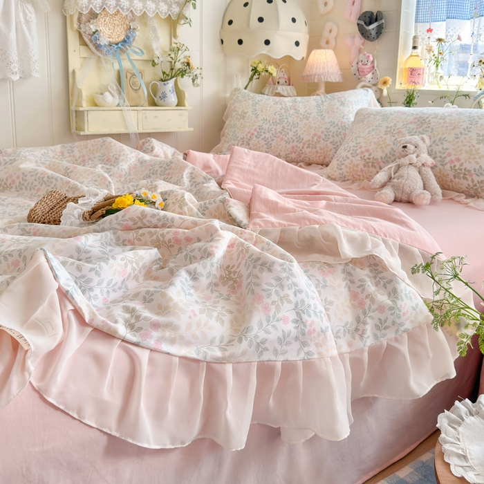 91家纺网 家纺一手货源 找家纺 港岛妹妹 2026新款雪纺花边夏被夏凉被空调被 迷雾