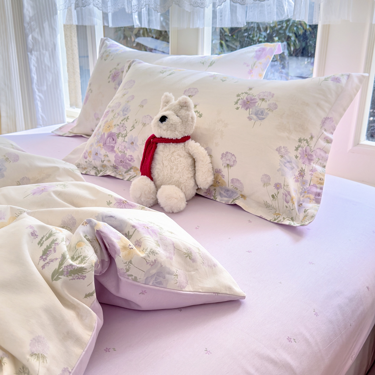 91家纺网 家纺一手货源 找家纺 洺兰家居 2026新款全棉纯棉13070小清新印花四件套 若兰