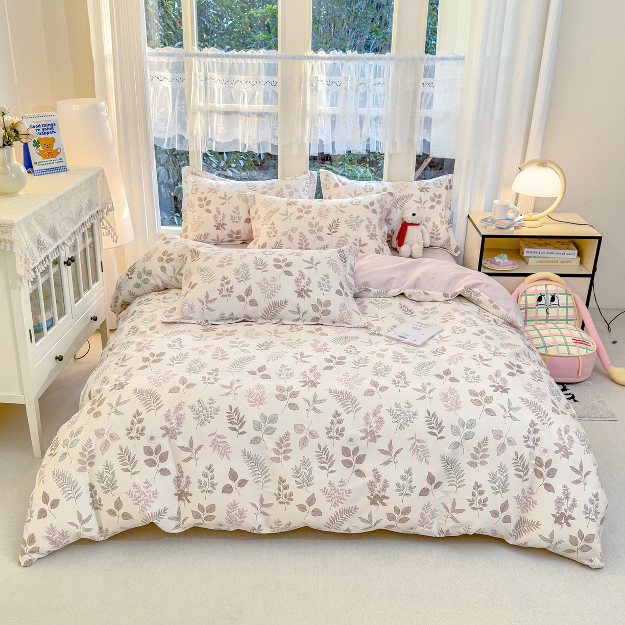 91家纺网 家纺一手货源 找家纺 洺兰家居 2026新款全棉纯棉13070小清新印花四件套 晚风细语