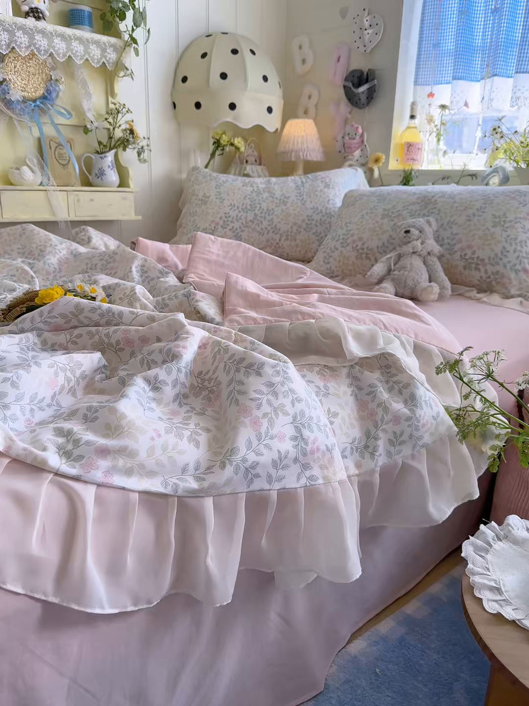 91家纺网 家纺一手货源 找家纺 港岛妹妹 2026新款雪纺花边夏被夏凉被空调被 迷雾