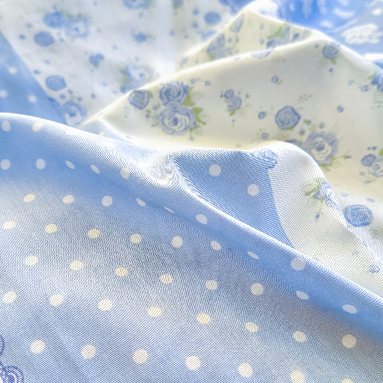 91家纺网 家纺一手货源 找家纺 洺兰家居 2026新款全棉纯棉13070小清新印花四件套 蓝调记忆