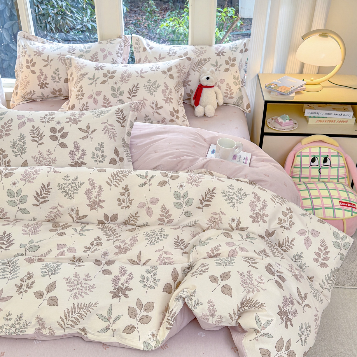 91家纺网 家纺一手货源 找家纺 洺兰家居 2026新款全棉纯棉13070小清新印花四件套 晚风细语