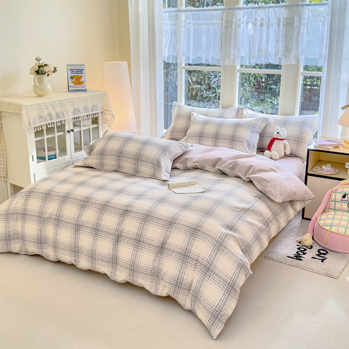 91家纺网 家纺一手货源 找家纺 洺兰家居 2026新款全棉纯棉13070小清新印花四件套 卡特