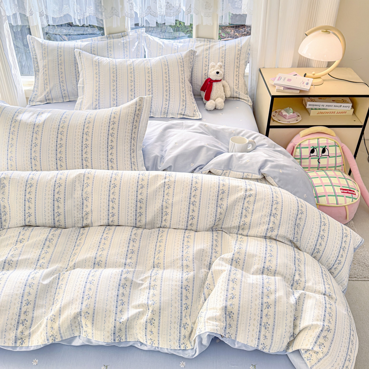 91家纺网 家纺一手货源 找家纺 洺兰家居 2026新款全棉纯棉13070小清新印花四件套 海岛假日