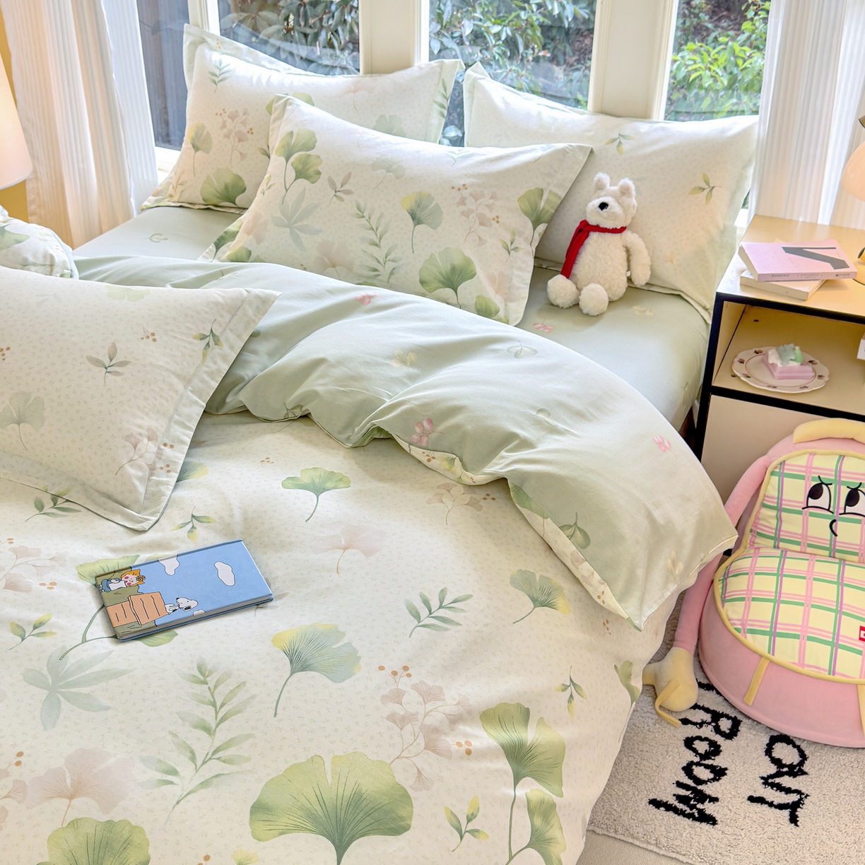 91家纺网 家纺一手货源 找家纺 洺兰家居 2026新款全棉纯棉13070小清新印花四件套 优雅生活