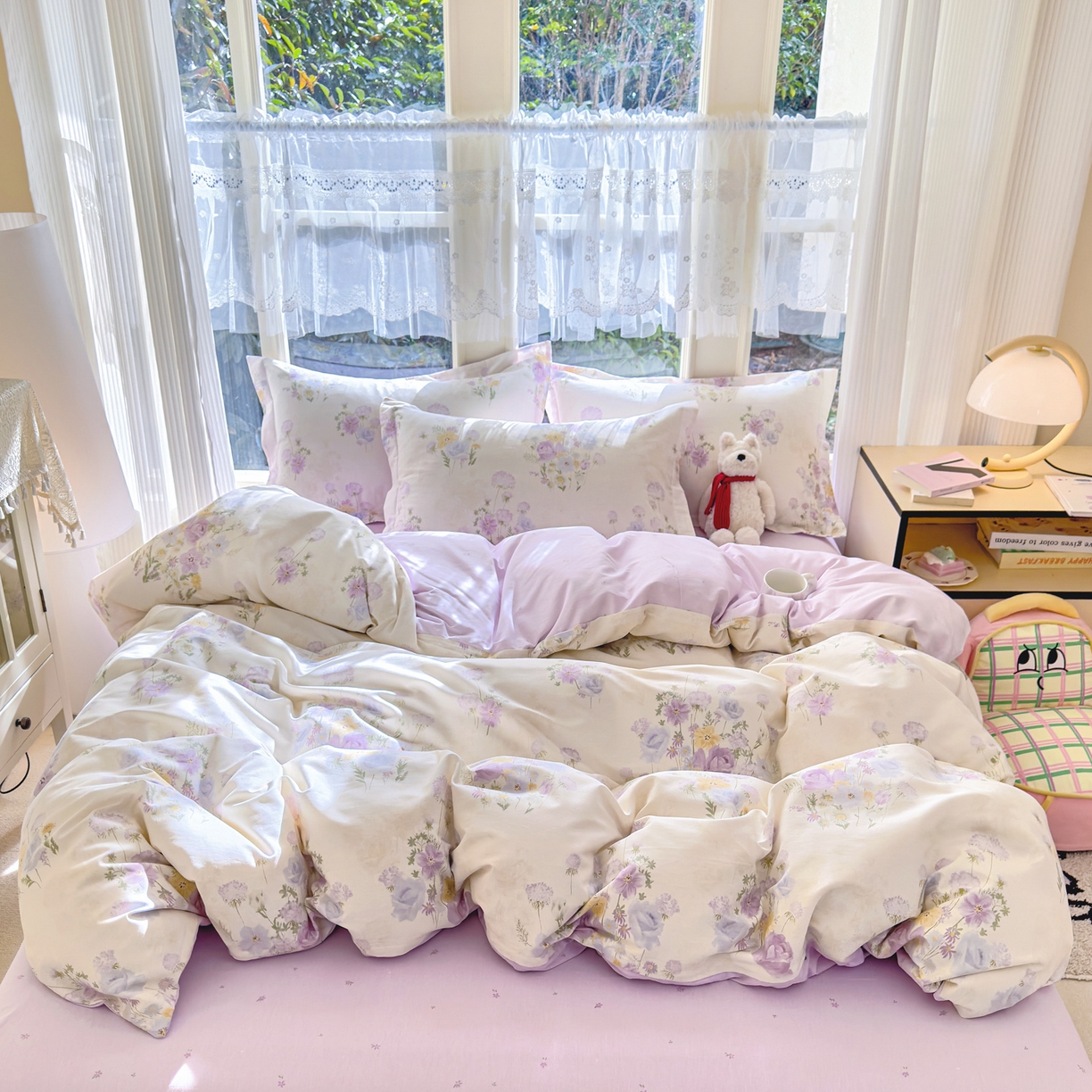 91家纺网 家纺一手货源 找家纺 洺兰家居 2026新款全棉纯棉13070小清新印花四件套 若兰