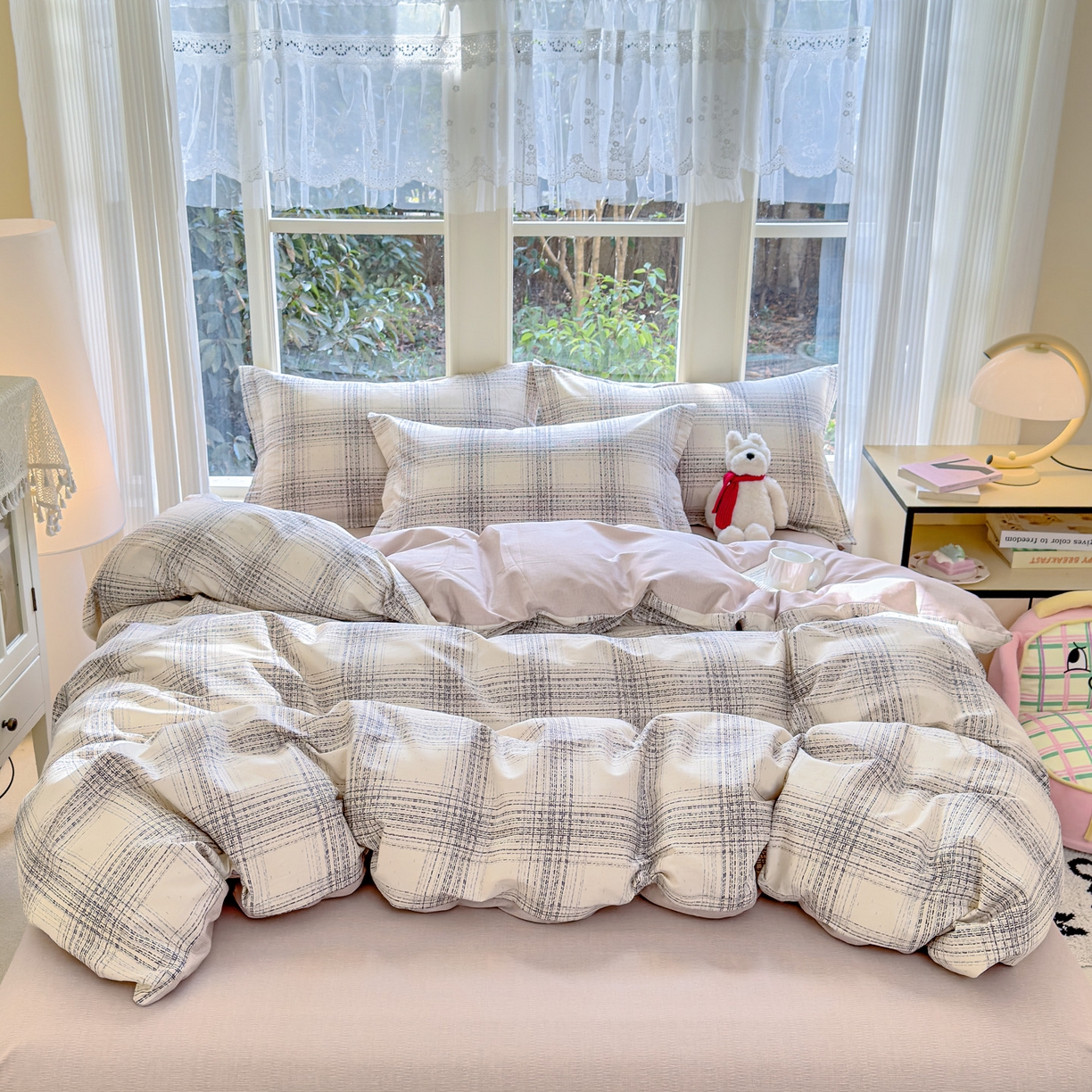 91家纺网 家纺一手货源 找家纺 洺兰家居 2026新款全棉纯棉13070小清新印花四件套 卡特