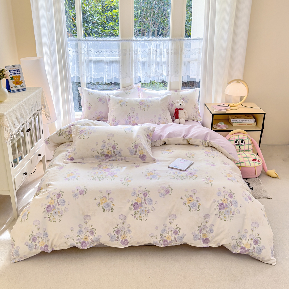 91家纺网 家纺一手货源 找家纺 洺兰家居 2026新款全棉纯棉13070小清新印花四件套 若兰