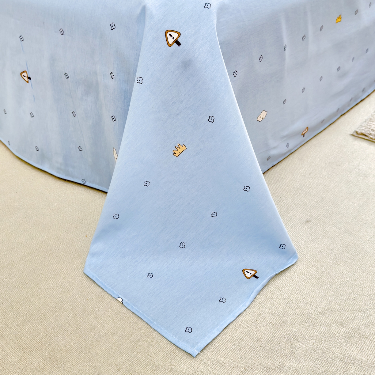 91家纺网 家纺一手货源 找家纺 洺兰家居 2026新款全棉纯棉13070小清新印花四件套 森林派对