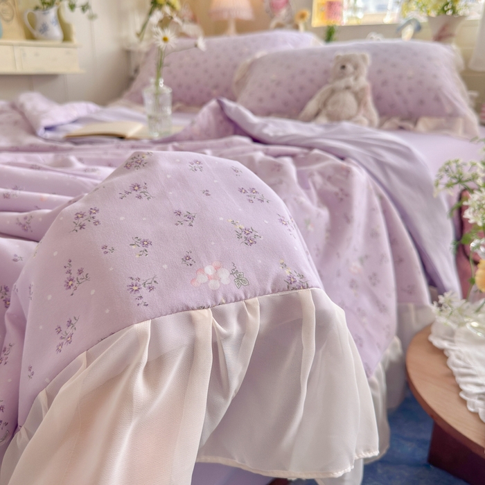 91家纺网 家纺一手货源 找家纺 港岛妹妹 2026新款雪纺花边夏被夏凉被空调被 葡萄园