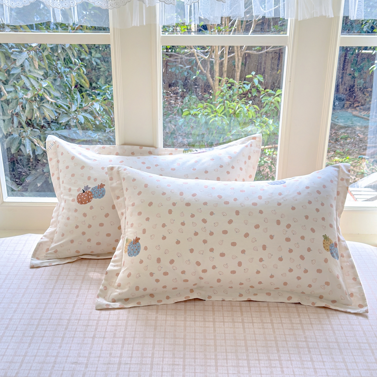 91家纺网 家纺一手货源 找家纺 洺兰家居 2026新款全棉纯棉13070小清新印花四件套 魔幻南瓜