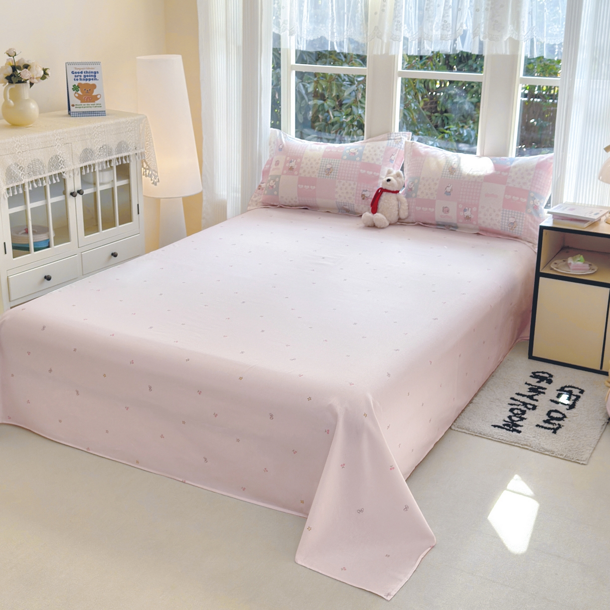 91家纺网 家纺一手货源 找家纺 洺兰家居 2026新款全棉纯棉13070小清新印花四件套 迷你小屋