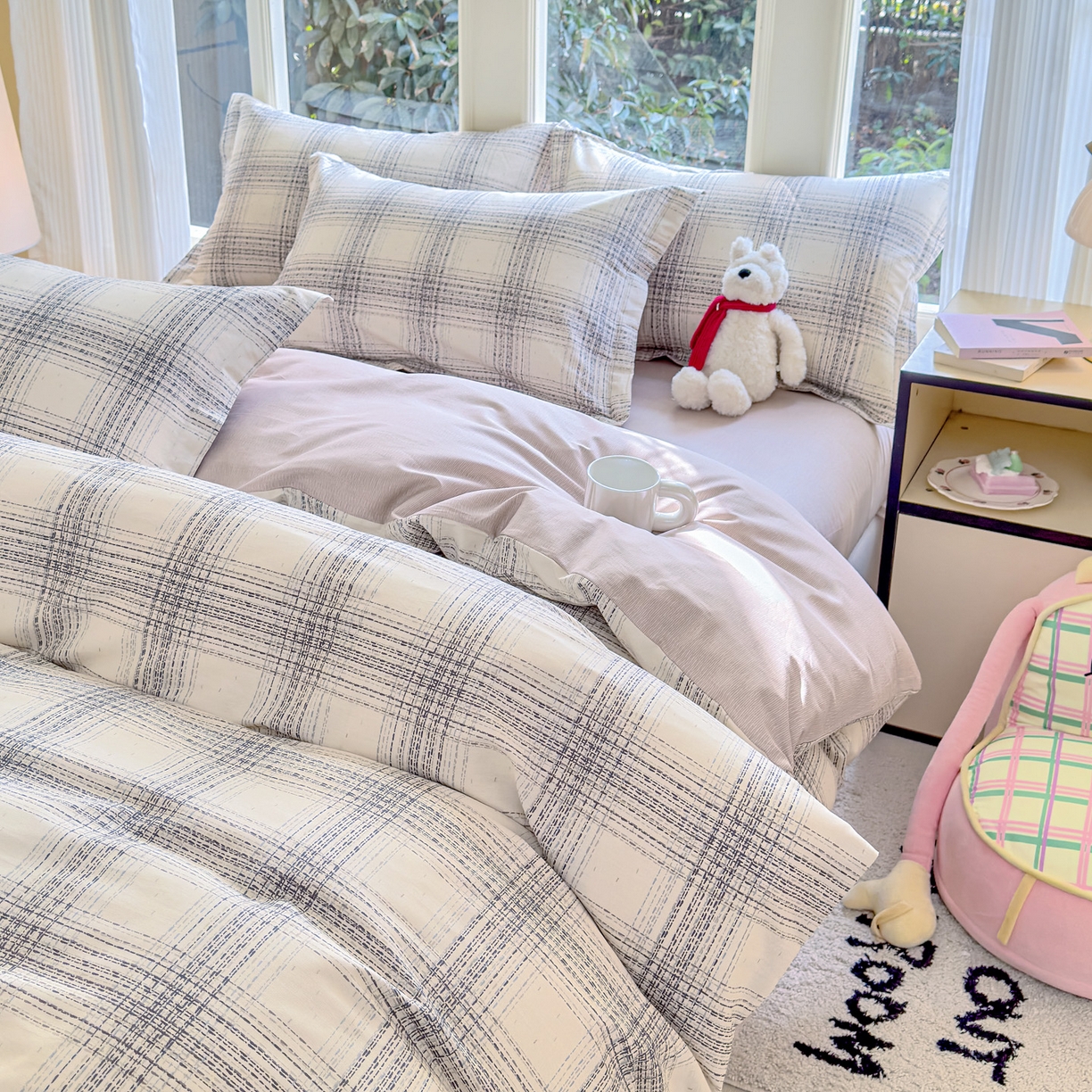 91家纺网 家纺一手货源 找家纺 洺兰家居 2026新款全棉纯棉13070小清新印花四件套 卡特