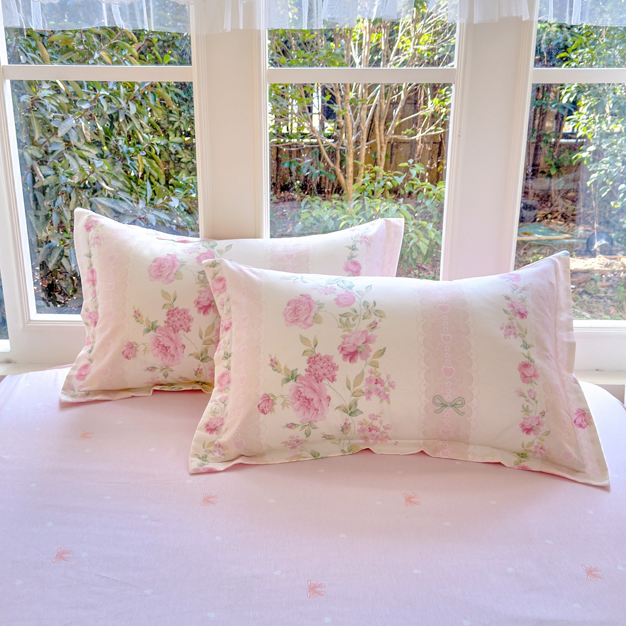 91家纺网 家纺一手货源 找家纺 洺兰家居 2026新款全棉纯棉13070小清新印花四件套 伊春园