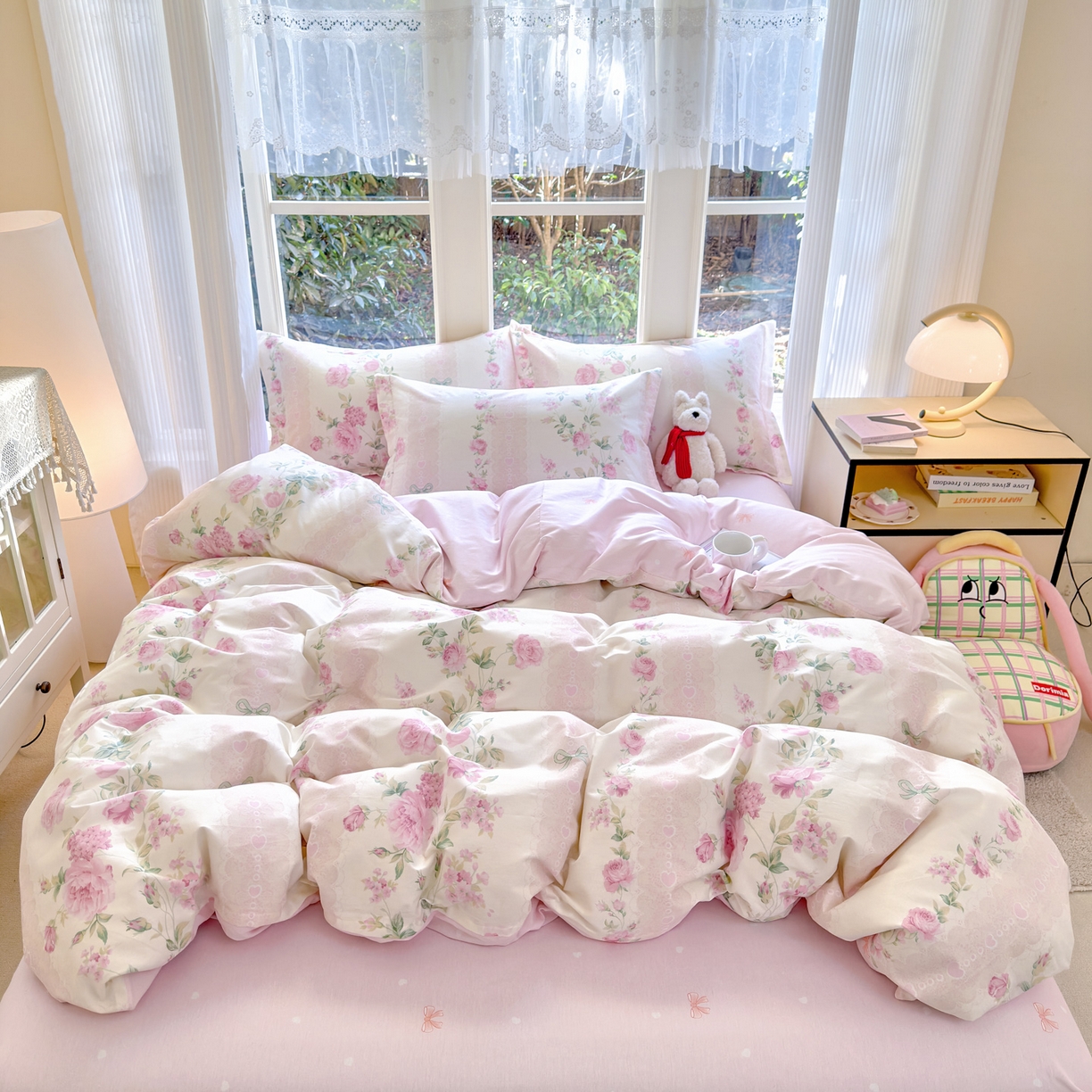 91家纺网 家纺一手货源 找家纺 洺兰家居 2026新款全棉纯棉13070小清新印花四件套 伊春园