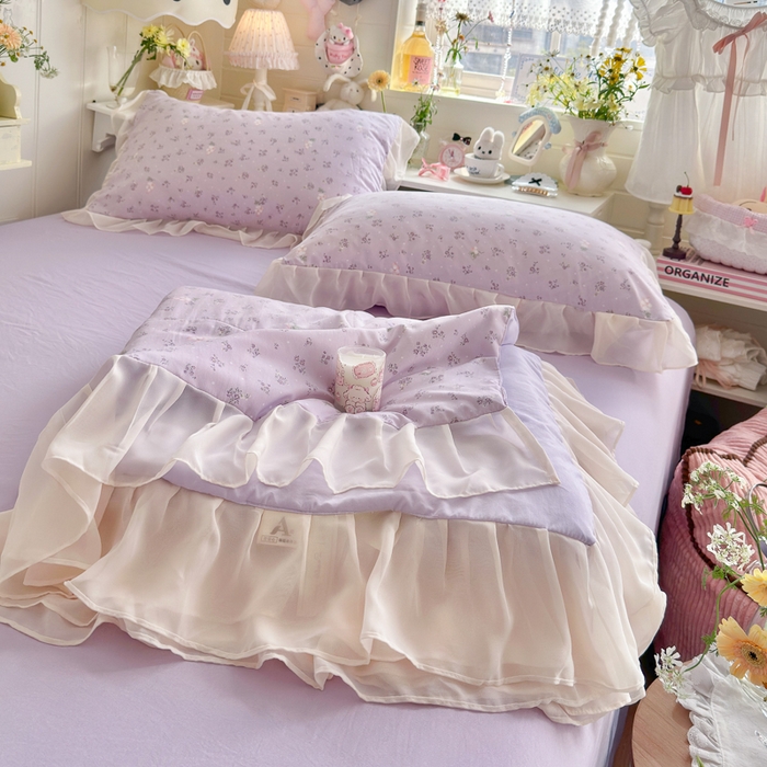 91家纺网 家纺一手货源 找家纺 港岛妹妹 2026新款雪纺花边夏被夏凉被空调被 葡萄园