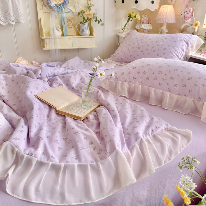 91家纺网 家纺一手货源 找家纺 港岛妹妹 2026新款雪纺花边夏被夏凉被空调被 葡萄园