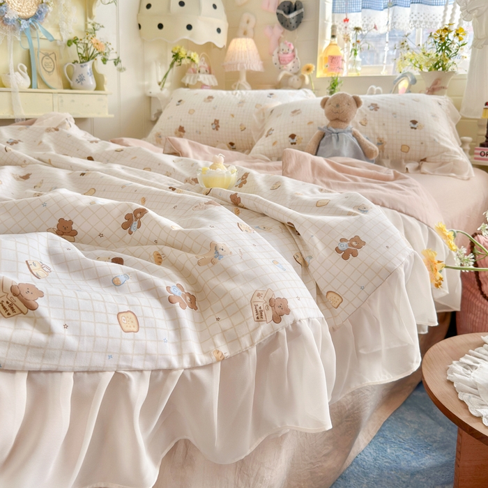 91家纺网 家纺一手货源 找家纺 港岛妹妹 2026新款雪纺花边夏被夏凉被空调被 曲奇饼干狗