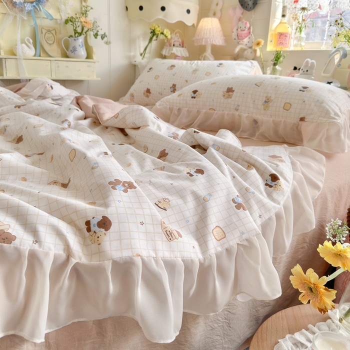 91家纺网 家纺一手货源 找家纺 港岛妹妹 2026新款雪纺花边夏被夏凉被空调被 曲奇饼干狗