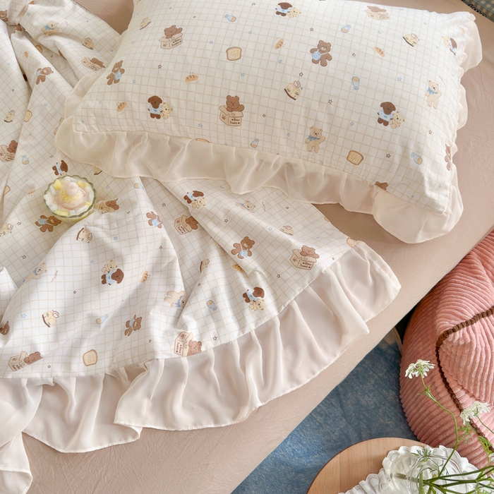 91家纺网 家纺一手货源 找家纺 港岛妹妹 2026新款雪纺花边夏被夏凉被空调被 曲奇饼干狗