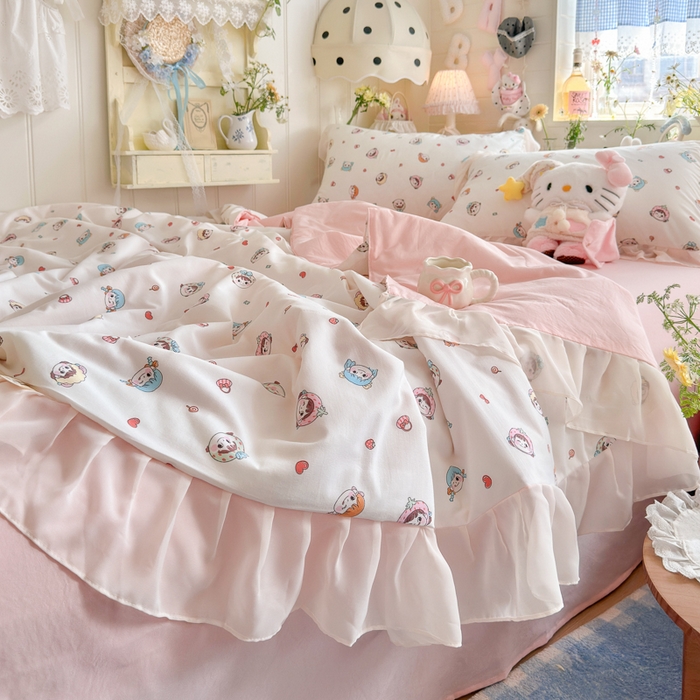 91家纺网 家纺一手货源 找家纺 港岛妹妹 2026新款雪纺花边夏被夏凉被空调被 甜心女孩