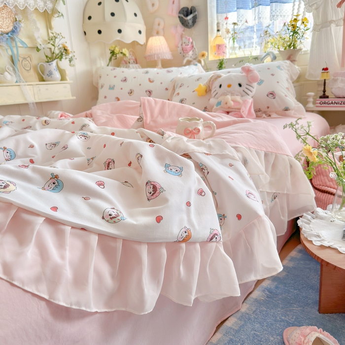 91家纺网 家纺一手货源 找家纺 港岛妹妹 2026新款雪纺花边夏被夏凉被空调被 甜心女孩