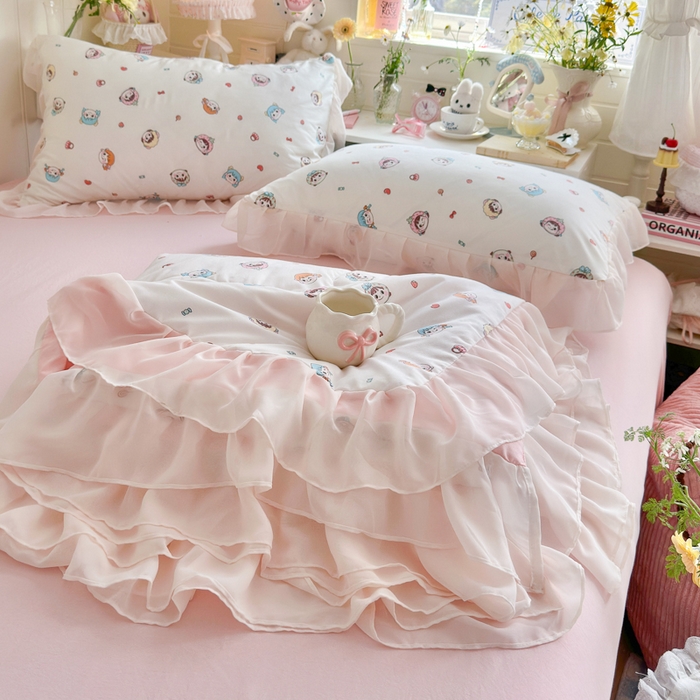 91家纺网 家纺一手货源 找家纺 港岛妹妹 2026新款雪纺花边夏被夏凉被空调被 甜心女孩