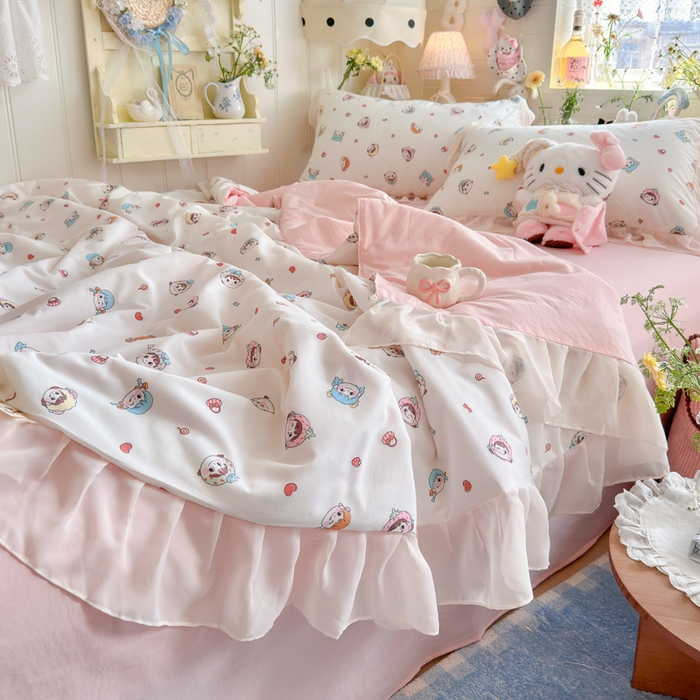 91家纺网 家纺一手货源 找家纺 港岛妹妹 2026新款雪纺花边夏被夏凉被空调被 甜心女孩