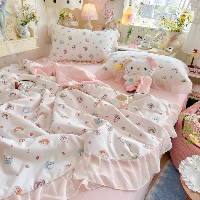 91家纺网 家纺一手货源 找家纺 港岛妹妹 2026新款雪纺花边夏被夏凉被空调被 甜心女孩