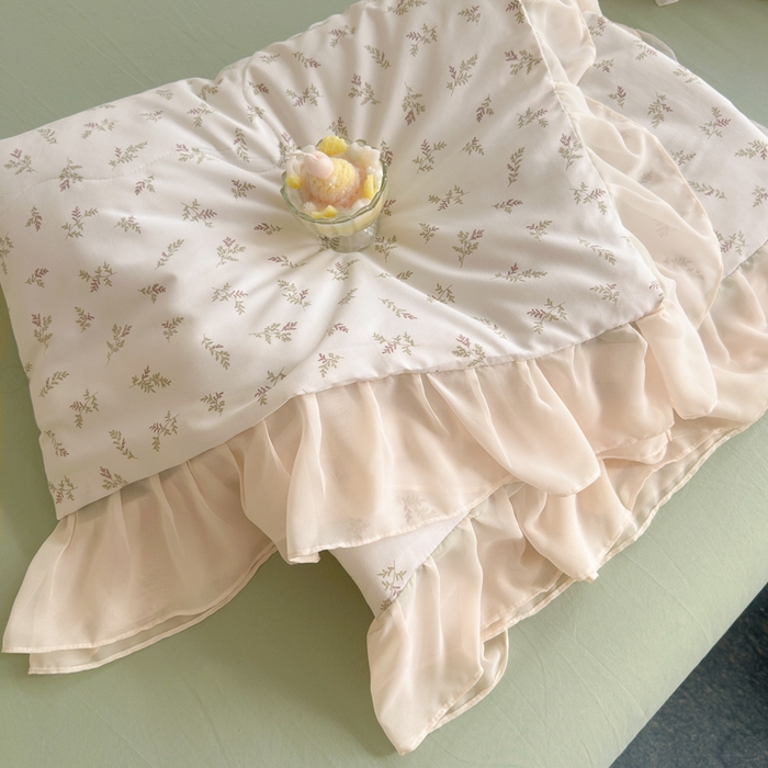 91家纺网 家纺一手货源 找家纺 港岛妹妹 2026新款雪纺花边夏被夏凉被空调被 晚风-浅绿