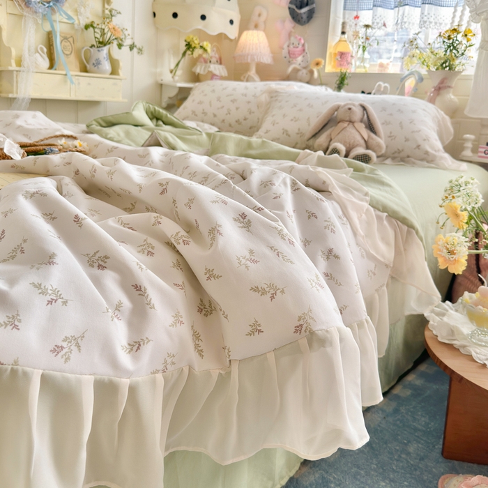 91家纺网 家纺一手货源 找家纺 港岛妹妹 2026新款雪纺花边夏被夏凉被空调被 晚风-浅绿