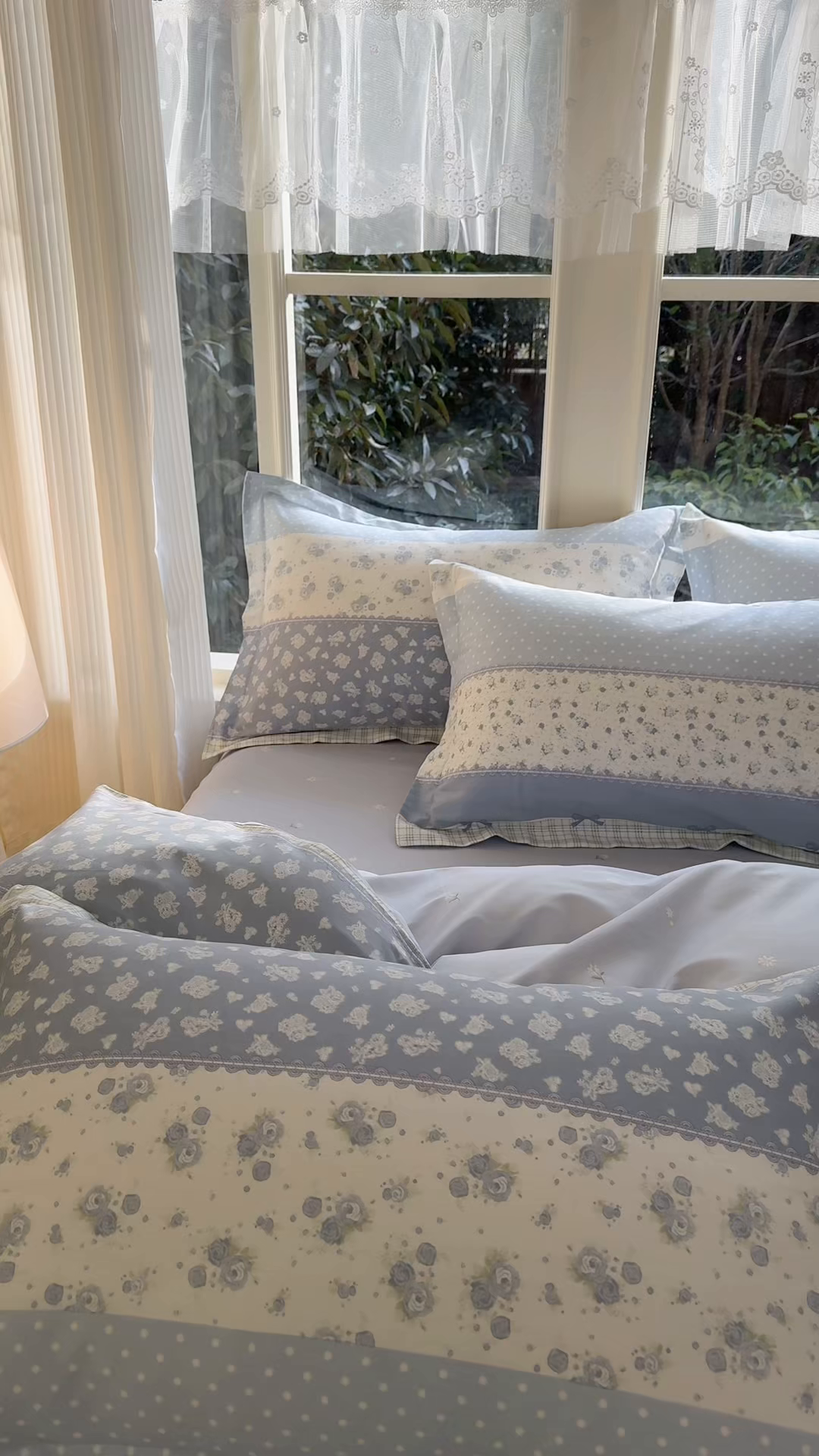 91家纺网 家纺一手货源 找家纺 洺兰家居 2026新款全棉纯棉13070小清新印花四件套 蓝调记忆