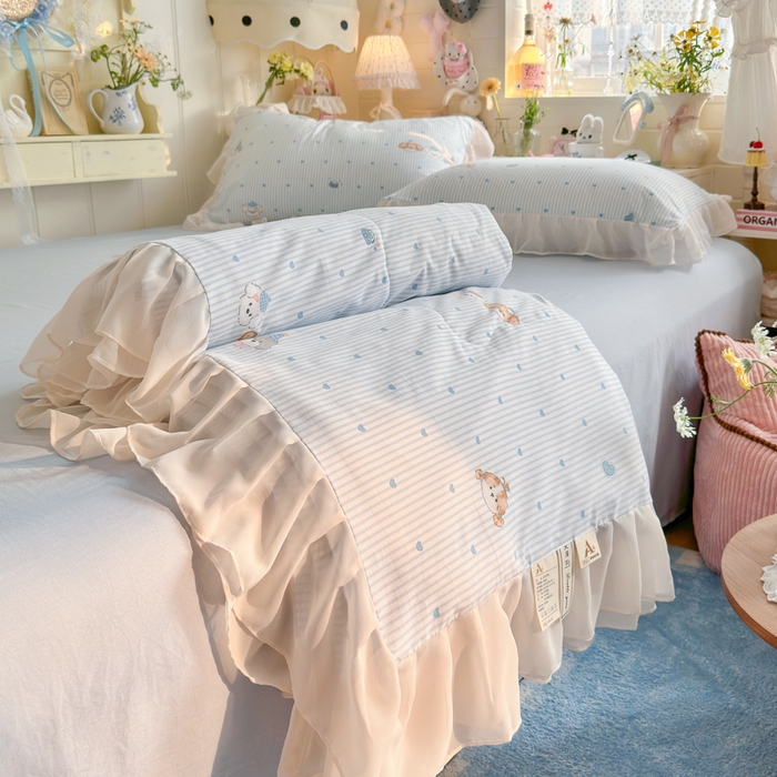 港岛妹妹 2026新款雪纺花边夏被夏凉被空调被 幸福汪汪