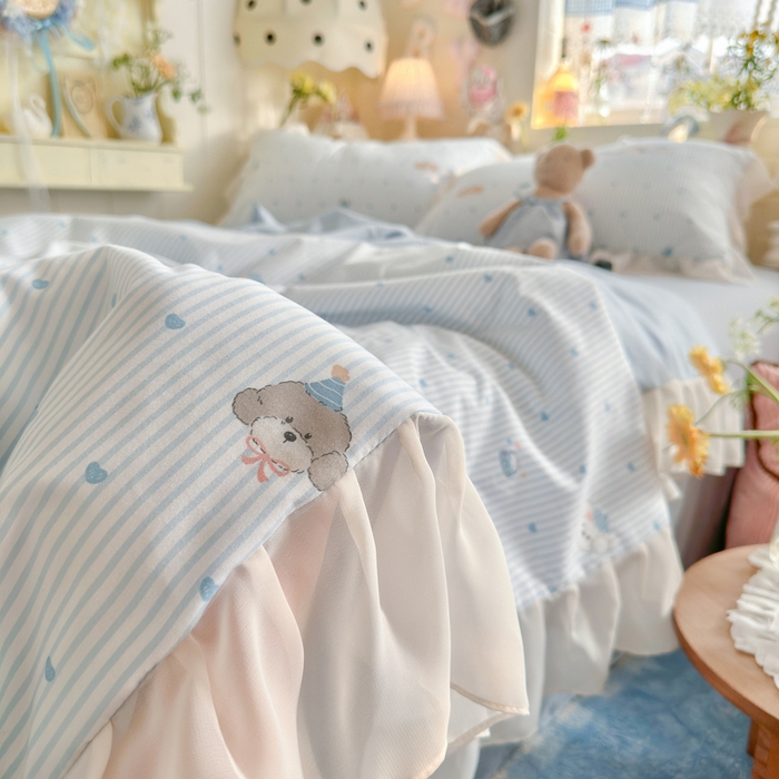 91家纺网 家纺一手货源 找家纺 港岛妹妹 2026新款雪纺花边夏被夏凉被空调被 幸福汪汪