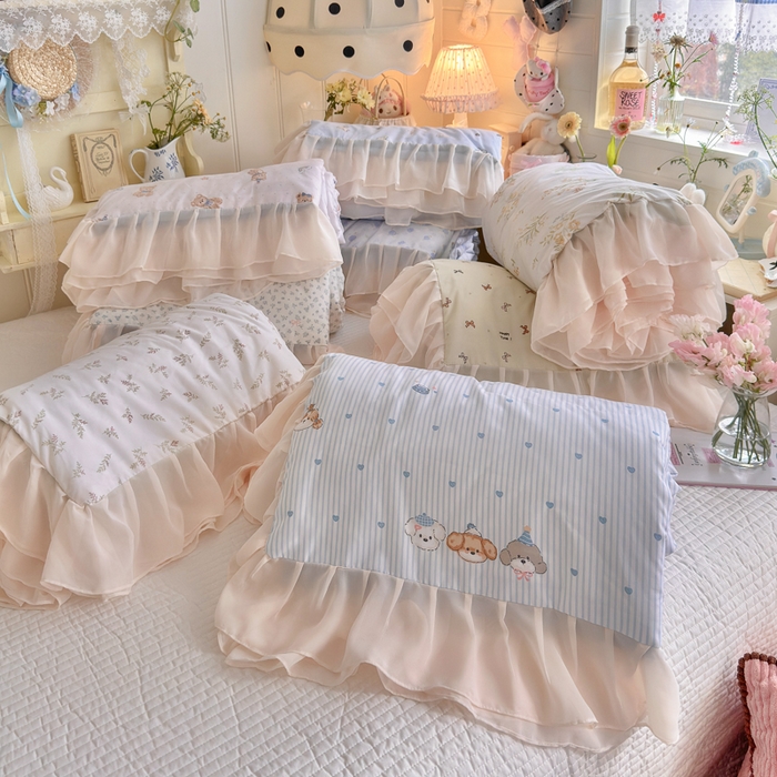 91家纺网 家纺一手货源 找家纺 港岛妹妹 2026新款雪纺花边夏被夏凉被空调被 组合图（仅供展示不可下单）