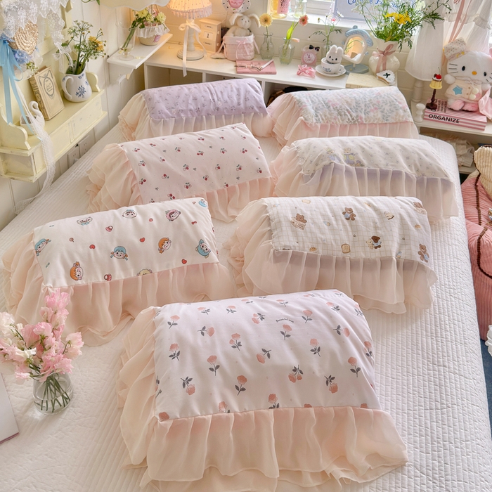 91家纺网 家纺一手货源 找家纺 港岛妹妹 2026新款雪纺花边夏被夏凉被空调被 组合图（仅供展示不可下单）