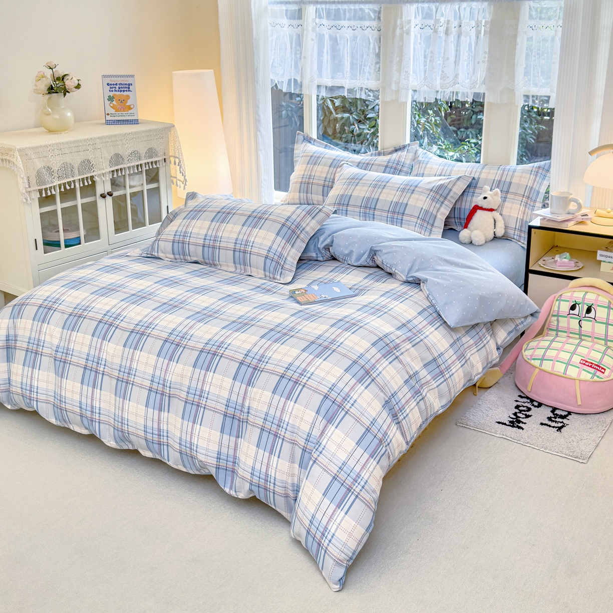 91家纺网 家纺一手货源 找家纺 （总）洺兰家居 2026新款全棉纯棉13070小清新印花单被套被套单件